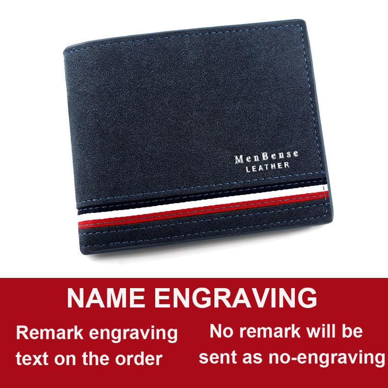 Name Engraved Luxury Stripe Slim Card Holder