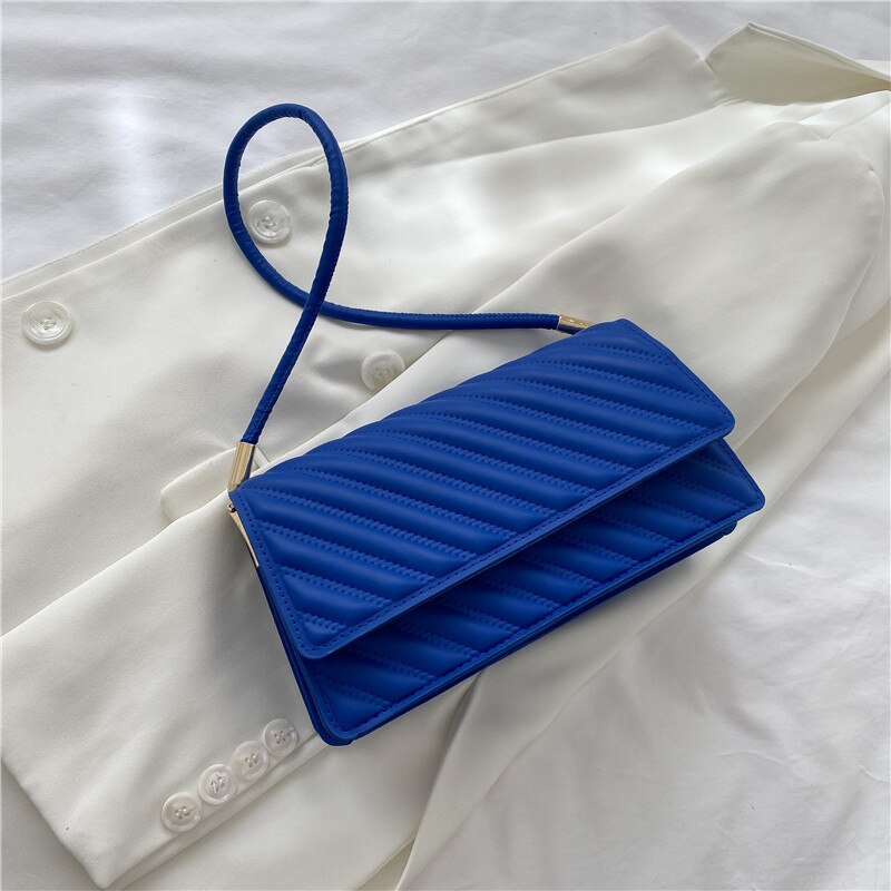 Fashion Leather Solid Color Underarm Bags