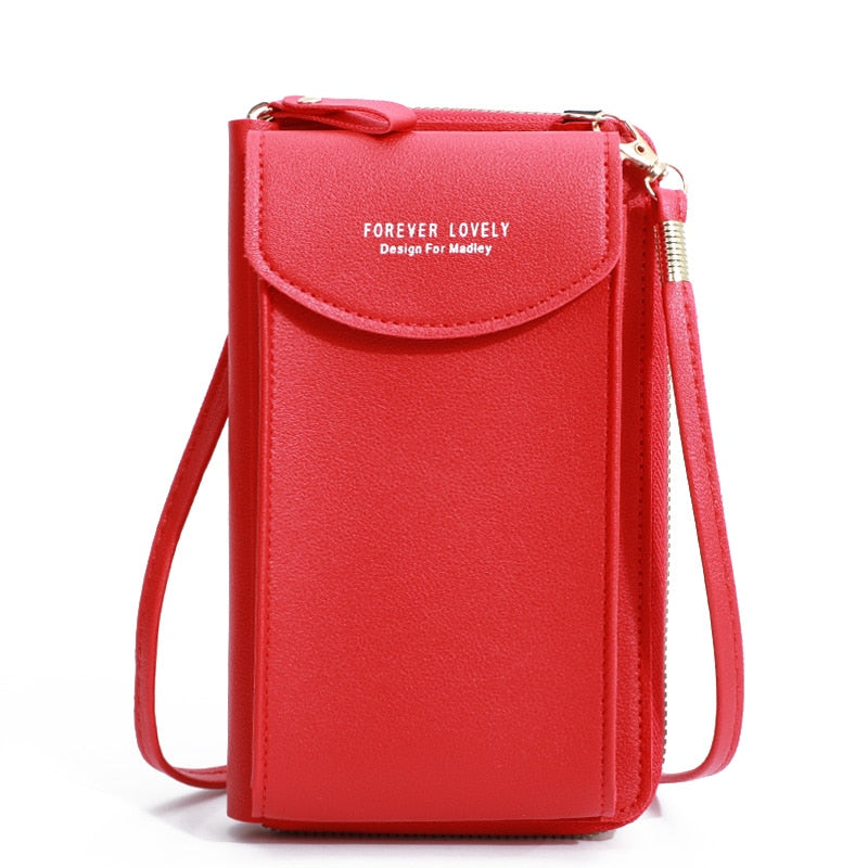 Soft Leather Cell Phone Crossbody Bag