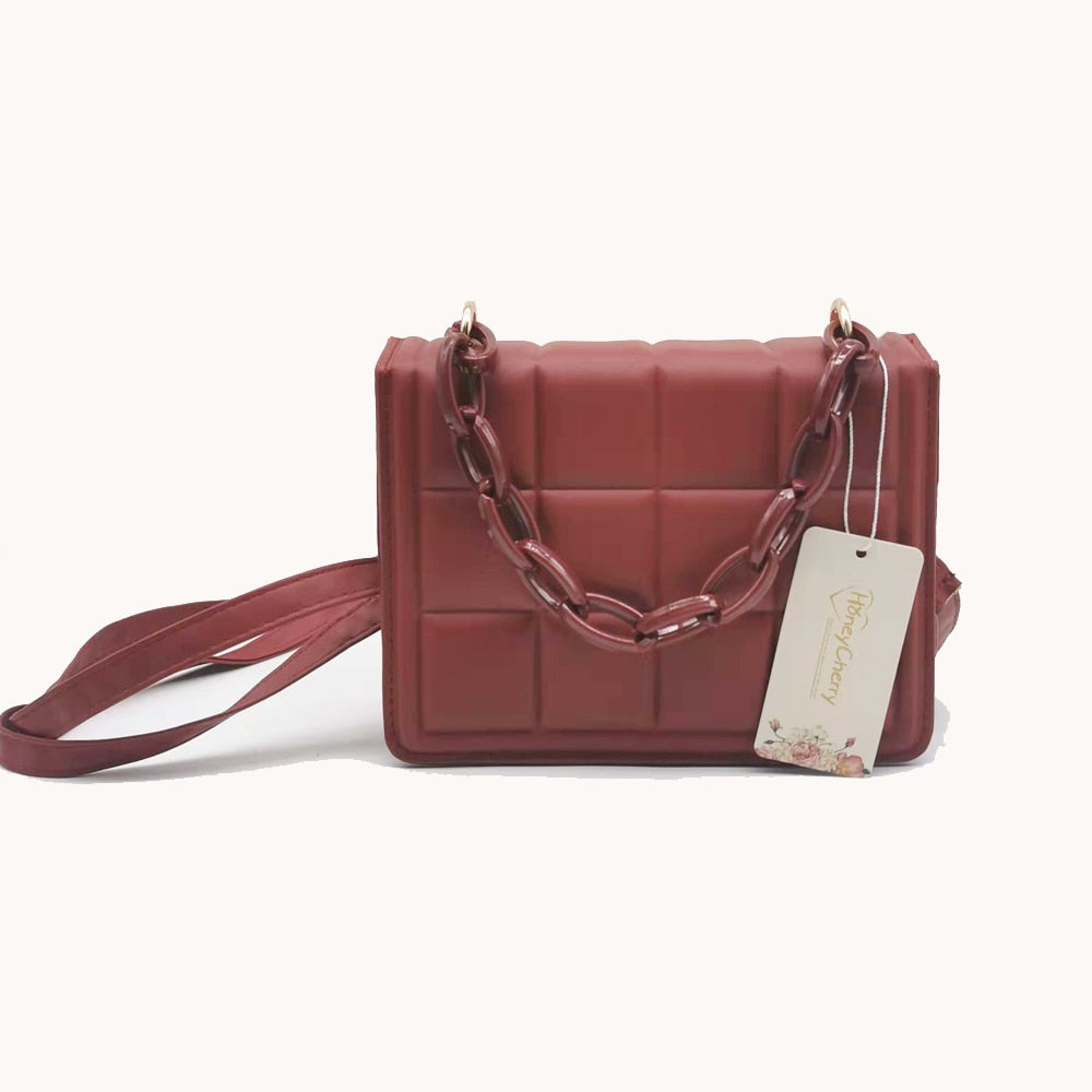 Geometry Embossed Flap Mini Crossbody Bag