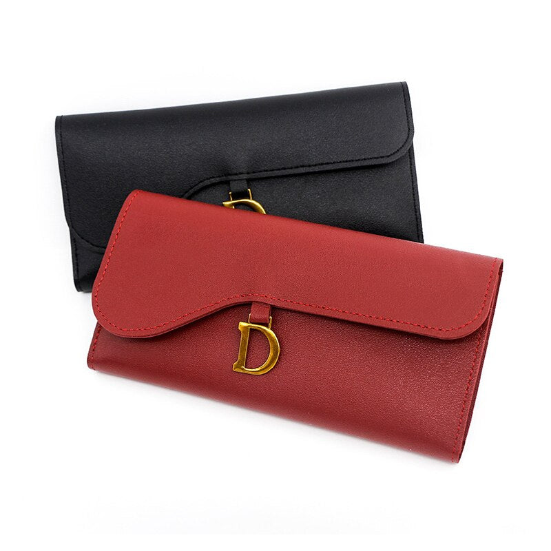 Letter Simple Long Clutch Solid Color Wallet