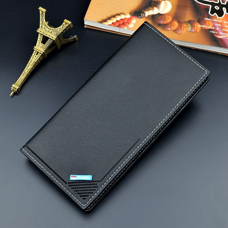 Business Solid Color Retro Long Clutch Wallet