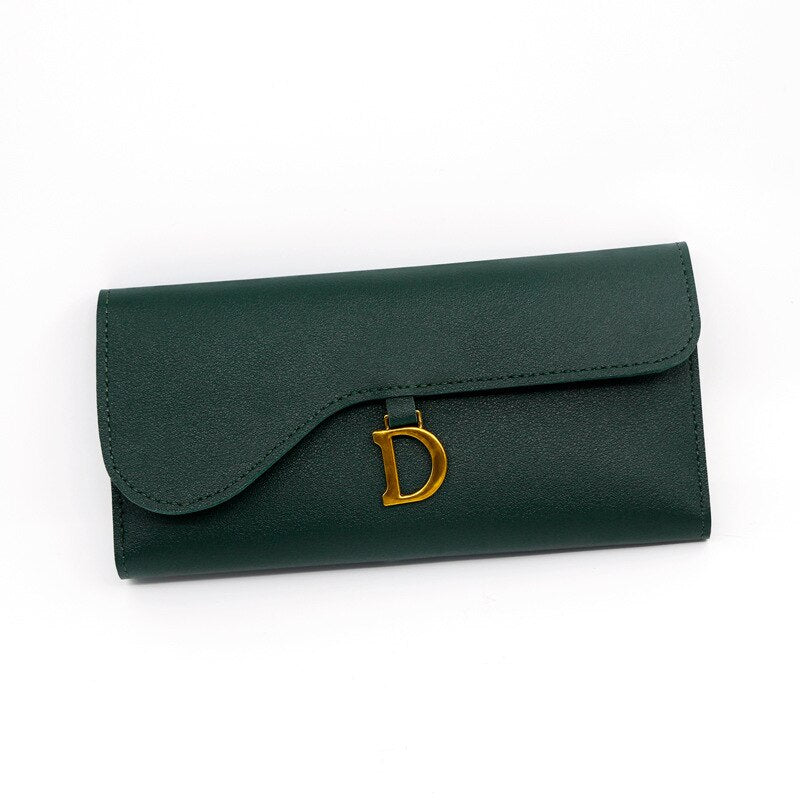 Letter Simple Long Clutch Solid Color Wallet