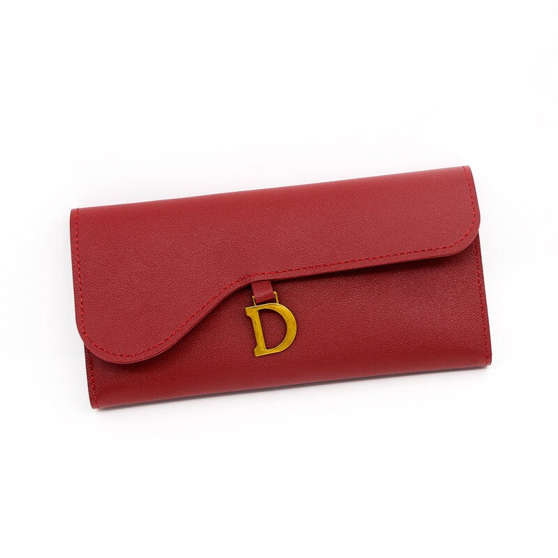 Letter Simple Long Clutch Solid Color Wallet