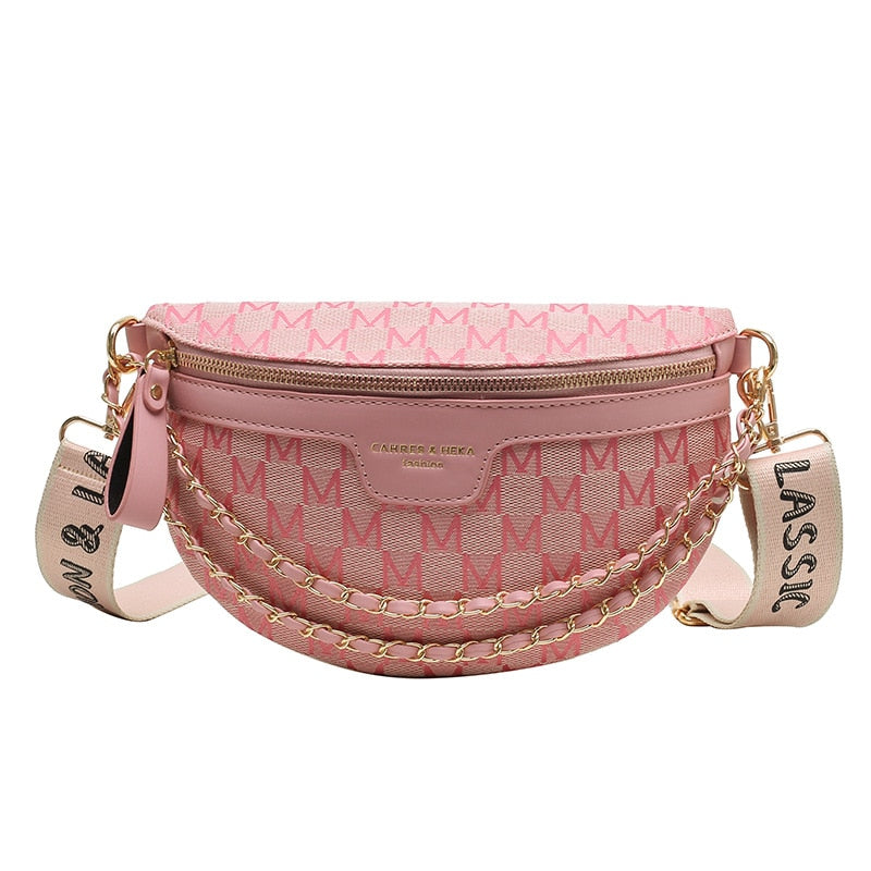 Strap Crossbody Canvas Printed Letter Bag