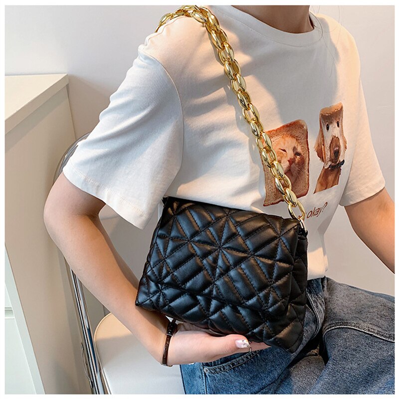 PU Leather Casual Luxury Design Underarm Bag