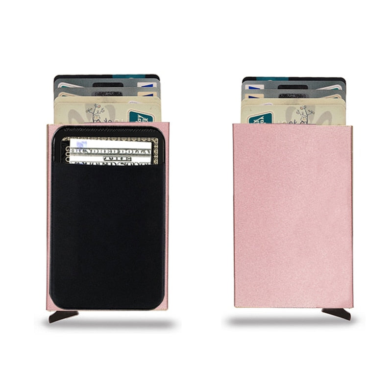 Pop Up Rfid Smart Card Holder Metal Thin Slim Wallet