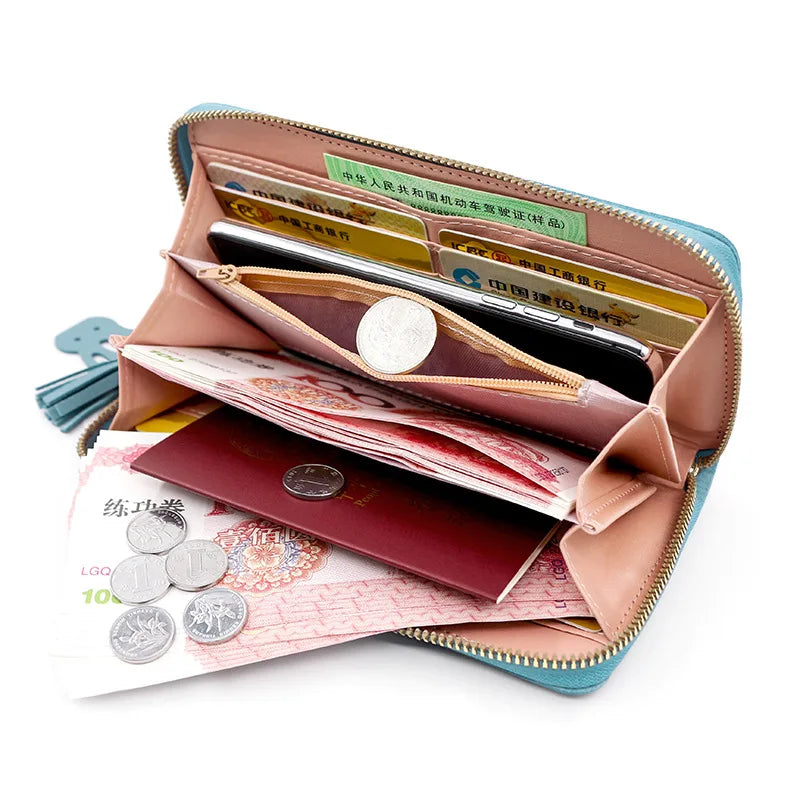 Long Cute Fashion Multifunctional Clutch Name Engraving Wallet