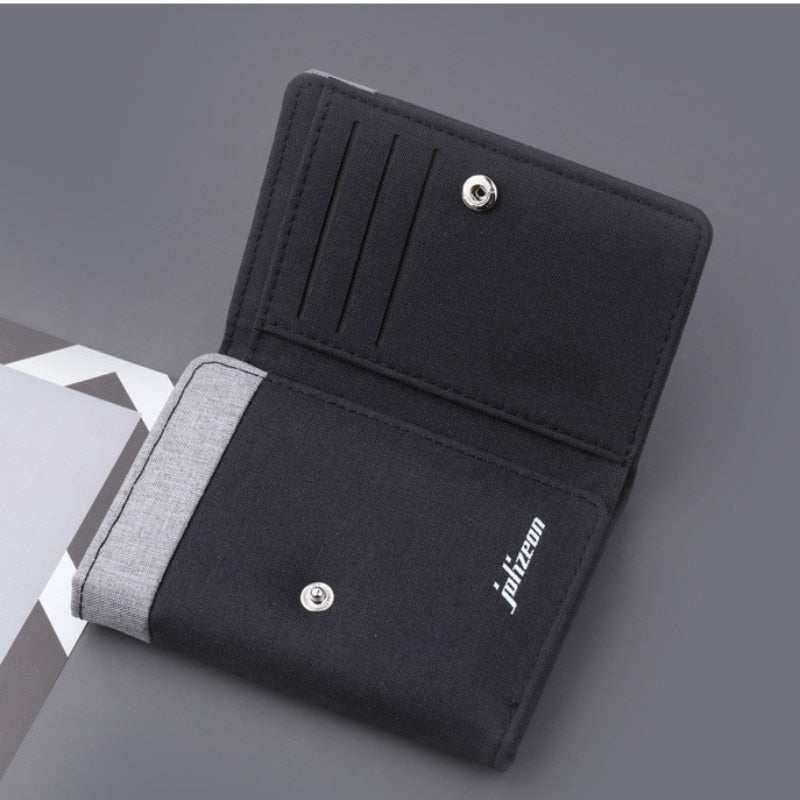 Mini Three-fold Vertical Canvas Wallet