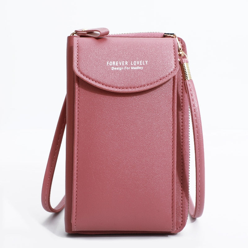 Soft Leather Cell Phone Crossbody Bag