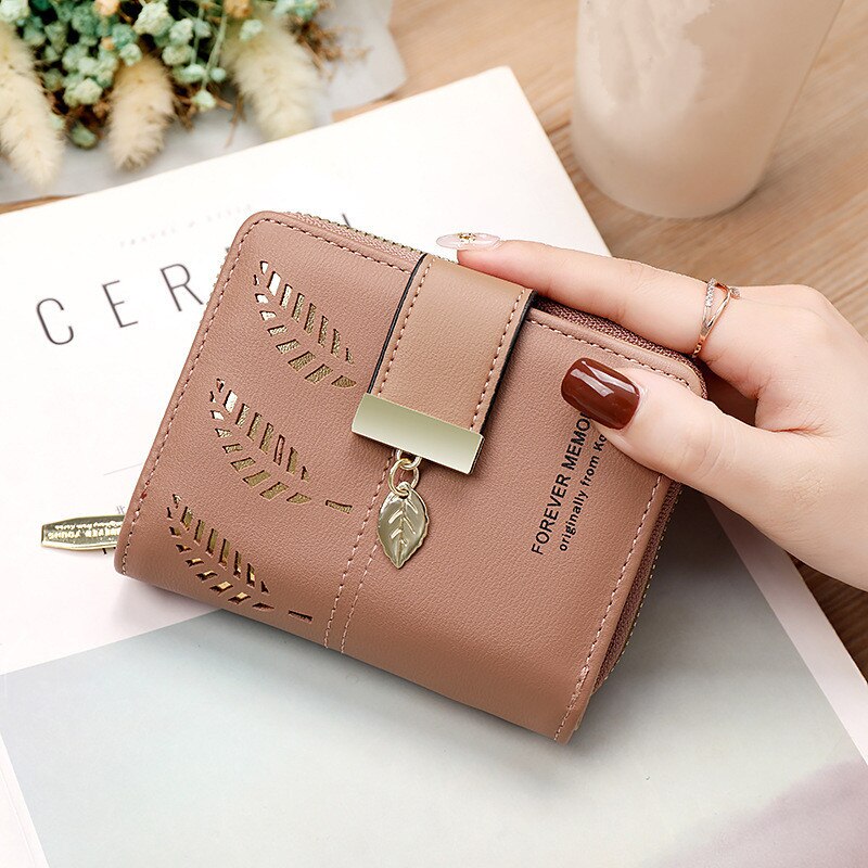 Hollow Leaves PU Leather Wallet