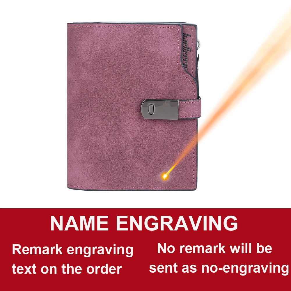 Name Engraving Magnetic Buckle Top Quality Wallet