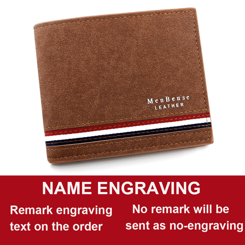 Name Engraved Luxury Stripe Slim Card Holder