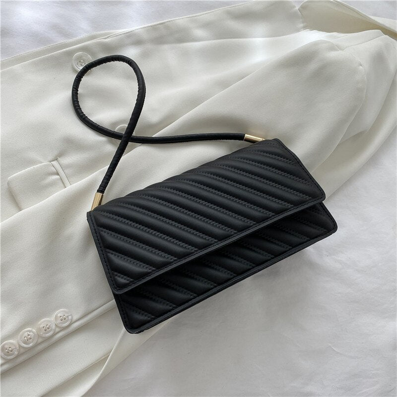 Fashion Leather Solid Color Underarm Bags