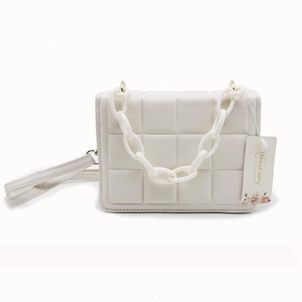 Geometry Embossed Flap Mini Crossbody Bag