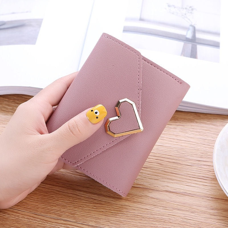 Mini Hasp Solid Heart Multi-Cards Holder Wallet