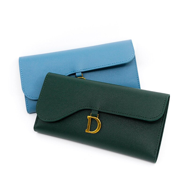 Letter Simple Long Clutch Solid Color Wallet