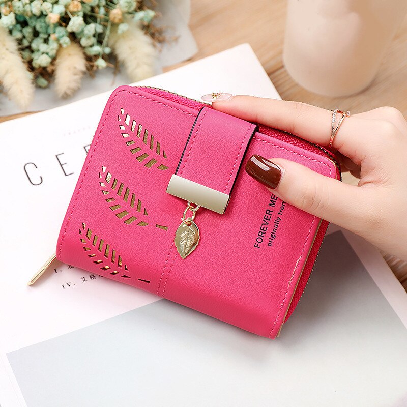 Hollow Leaves PU Leather Wallet