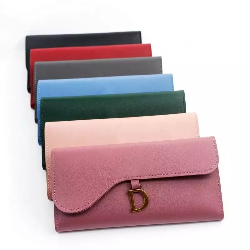 Letter Simple Long Clutch Solid Color Wallet