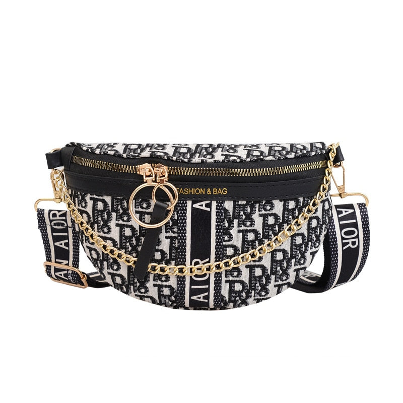 Strap Crossbody Canvas Printed Letter Bag