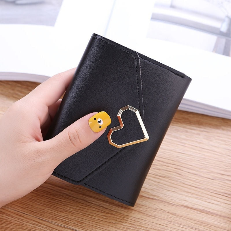 Mini Hasp Solid Heart Multi-Cards Holder Wallet