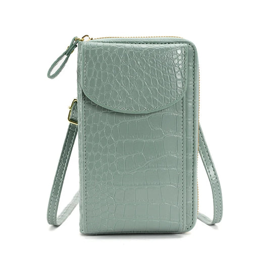 Small Crocodile Pattern PU Leather Cellphone Shoulder Bag