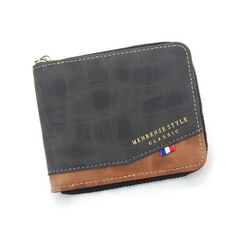 Leather Wax Oil Skin Coin Short Card Holder Wallet