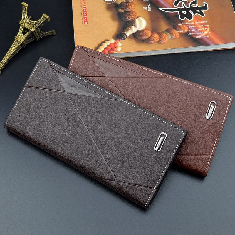 Business Solid Color Retro Long Clutch Wallet