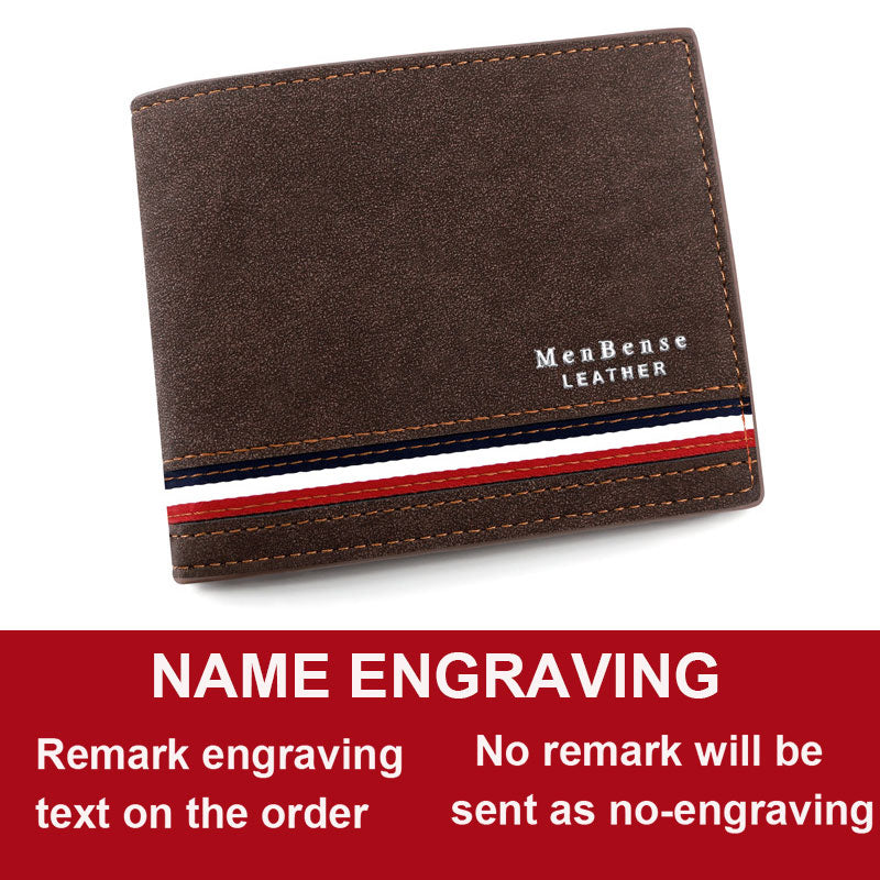 Name Engraved Luxury Stripe Slim Card Holder