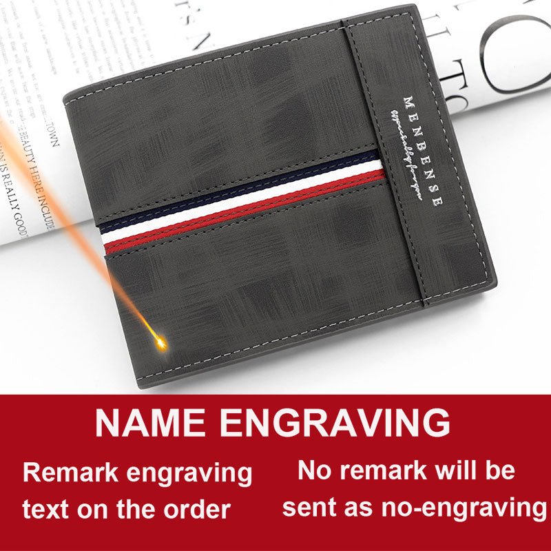 Luxury Slim Card Holder Name Print Male Wallet