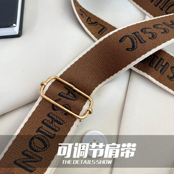 Strap Crossbody Canvas Printed Letter Bag