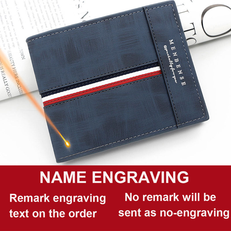 Luxury Slim Card Holder Name Print Male Wallet