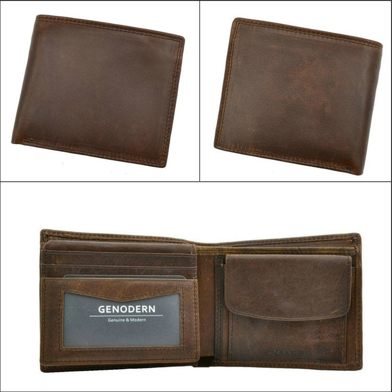 Genuine Leather Coin Pocket Vintage Wallet