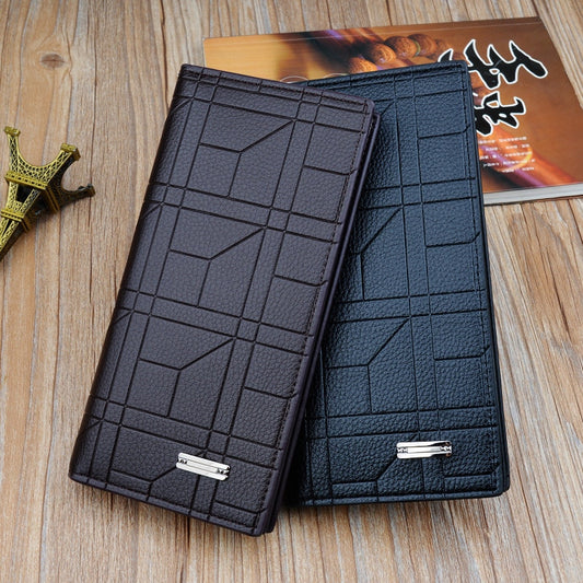 Long Fashion Embossed Vertical Open Suit Large Capacity Wallet