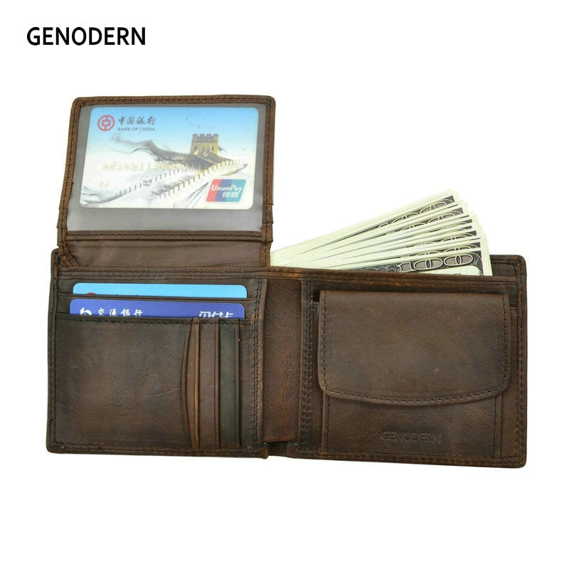 Genuine Leather Coin Pocket Vintage Wallet