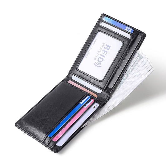 Slim Genuine Leather Solid Card Holder Wallet