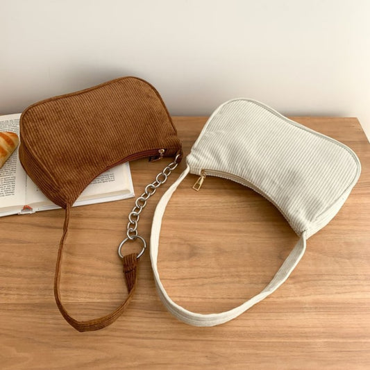 Corduroy Underarm Casual Bag