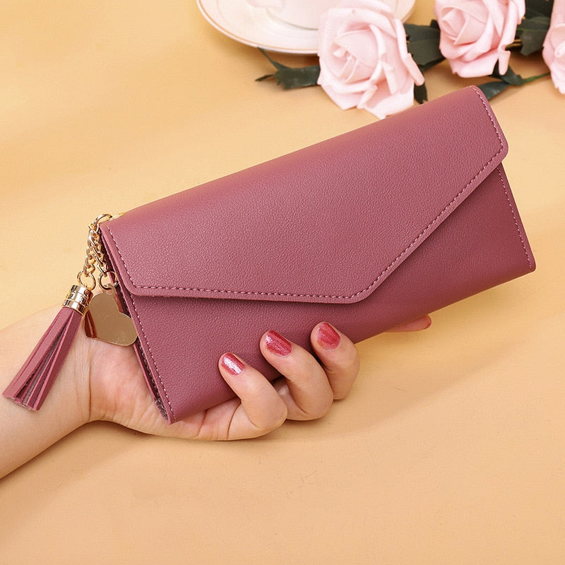 Long Section Clutch Soft PU Leather Wallet